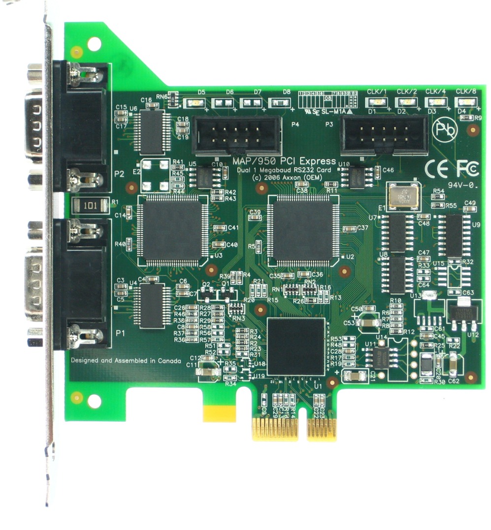 Click for large picture of the PCI Express (PCIe) LF684KB Dual RS232 adapter