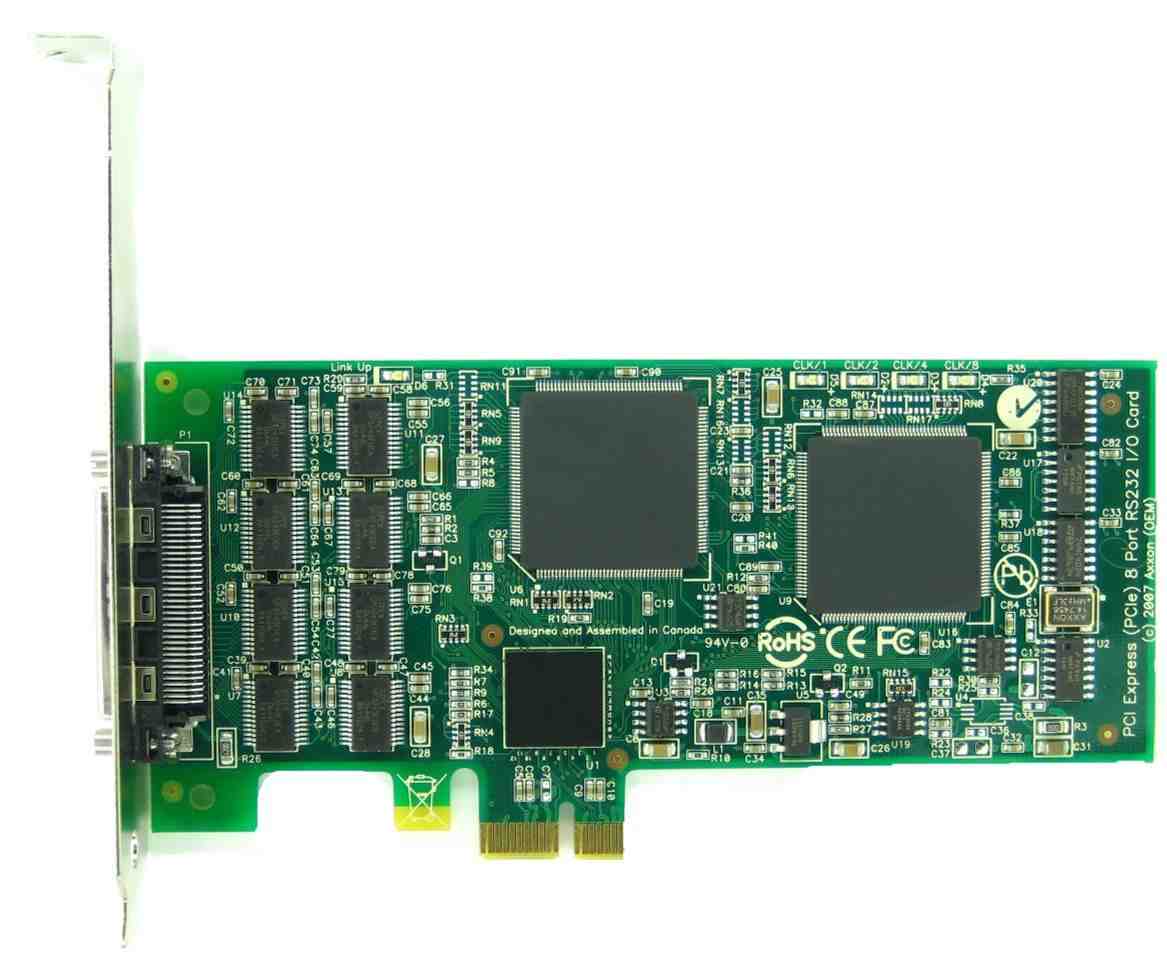 Click for large picture of PCI Express (PCIe) LF734KB 8 port RS232 card